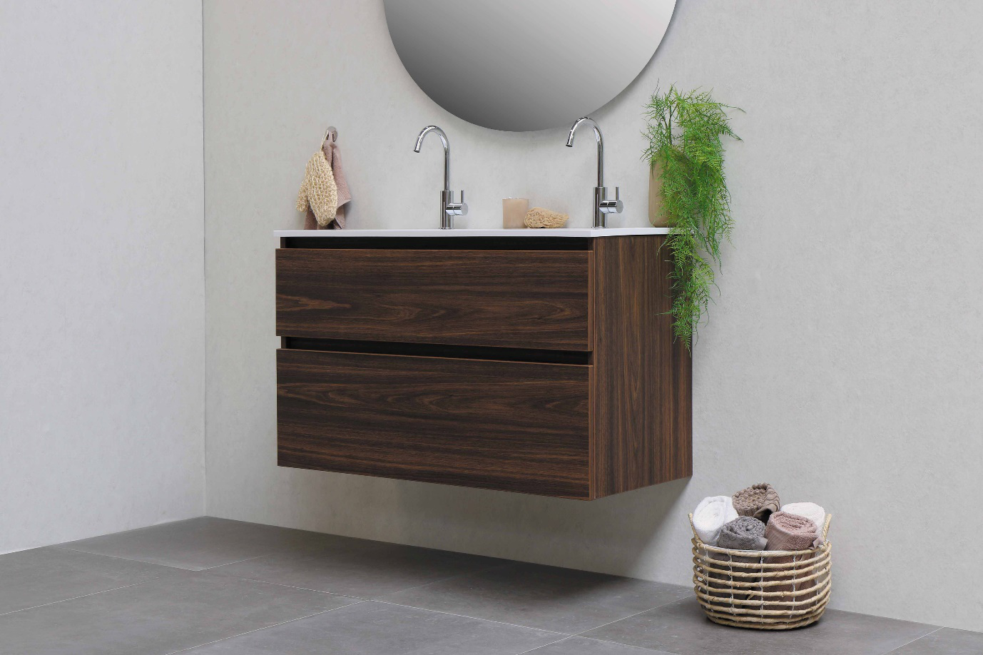 Sink with a wooden base